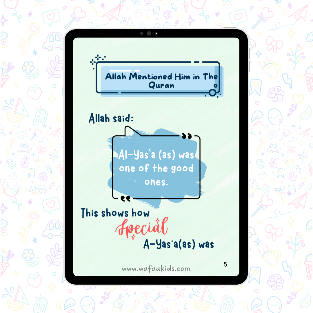 Prophet Al-Yas’a ‘AS’ – Islamic Ebooks For Kids